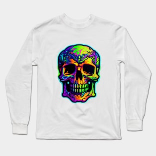 Colorful melting Skull head design #4 Long Sleeve T-Shirt